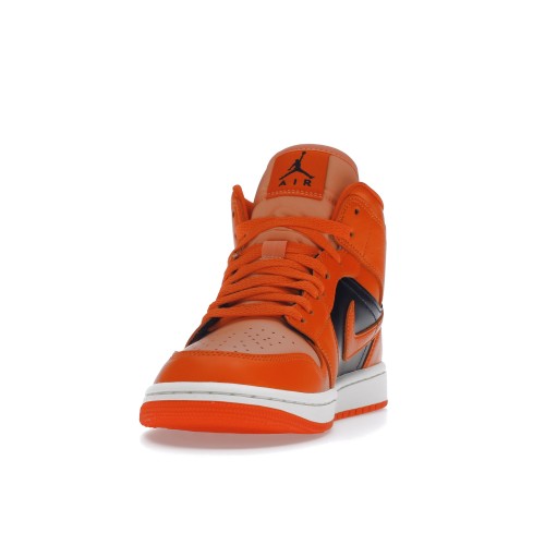 Кроссы Jordan 1 Mid SE Rush Orange Crimson Bliss (W) - женская сетка размеров