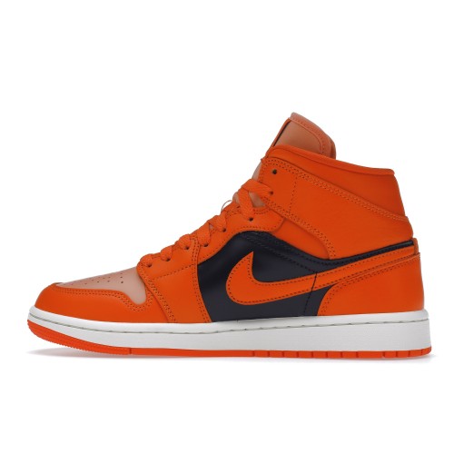 Кроссы Jordan 1 Mid SE Rush Orange Crimson Bliss (W) - женская сетка размеров