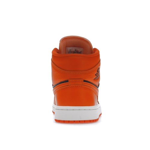 Кроссы Jordan 1 Mid SE Rush Orange Crimson Bliss (W) - женская сетка размеров