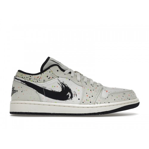 Кроссы Jordan 1 Low Brushstroke - мужская сетка размеров