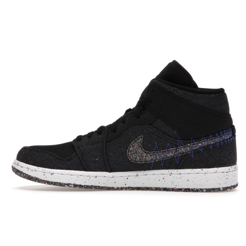 Кроссы Jordan 1 Mid Crater Black - мужская сетка размеров