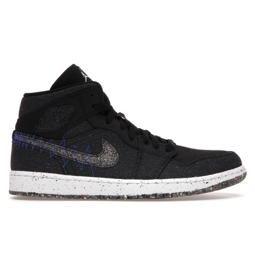 Кроссы Jordan 1 Mid Crater Black - мужская сетка размеров