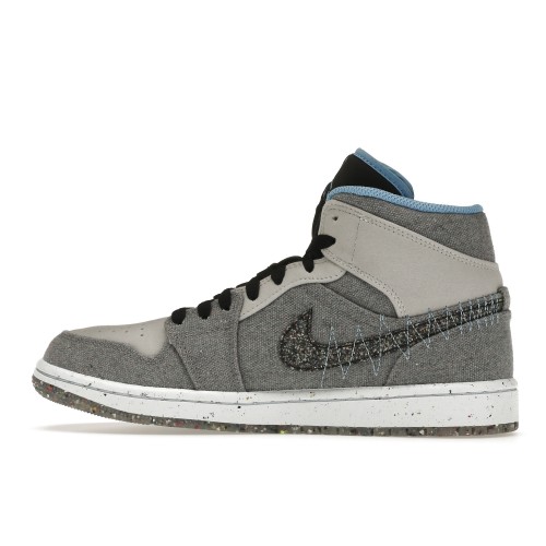 Кроссы Jordan 1 Mid Crater Grey University Blue - мужская сетка размеров