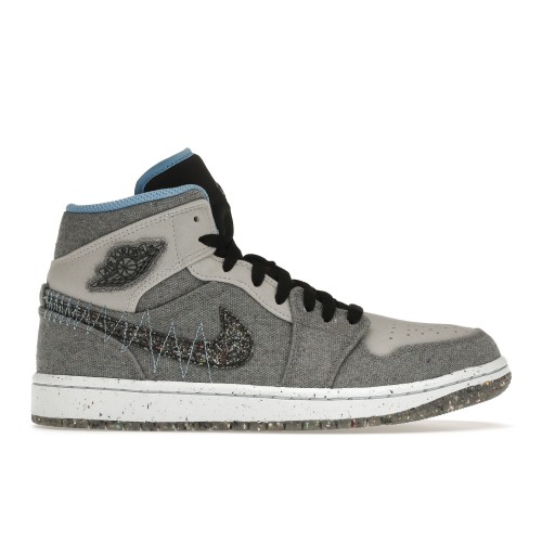 Кроссы Jordan 1 Mid Crater Grey University Blue - мужская сетка размеров