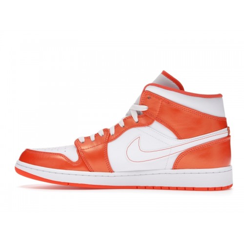 Кроссы Jordan 1 Mid Metallic Orange - мужская сетка размеров