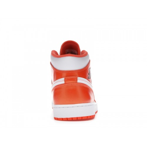 Кроссы Jordan 1 Mid Metallic Orange - мужская сетка размеров