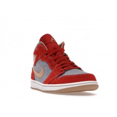 Jordan 1 Mid Denim Red
