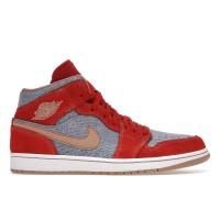 Кроссовки Jordan 1 Mid Denim Red