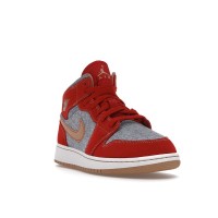 Подростковые Jordan 1 Mid Denim Red (GS)