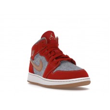 Подростковые Jordan 1 Mid Denim Red (GS)