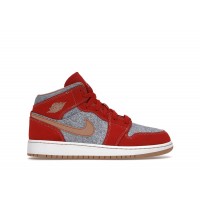 Подростковые Jordan 1 Mid Denim Red (GS)