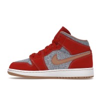 Подростковые Jordan 1 Mid Denim Red (GS)