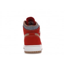 Подростковые Jordan 1 Mid Denim Red (GS)