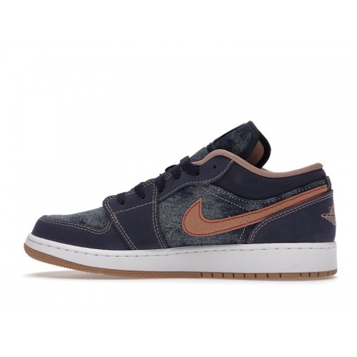 Air Jordan 1 Low SE GS Denim - подростковая сетка размеров