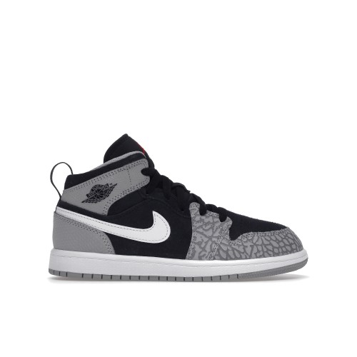 Кроссы Jordan 1 Mid SE Elephant Print (PS) - подростковая сетка размеров
