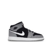 Подростковые кроссовки Jordan 1 Mid SE Elephant Print (GS)