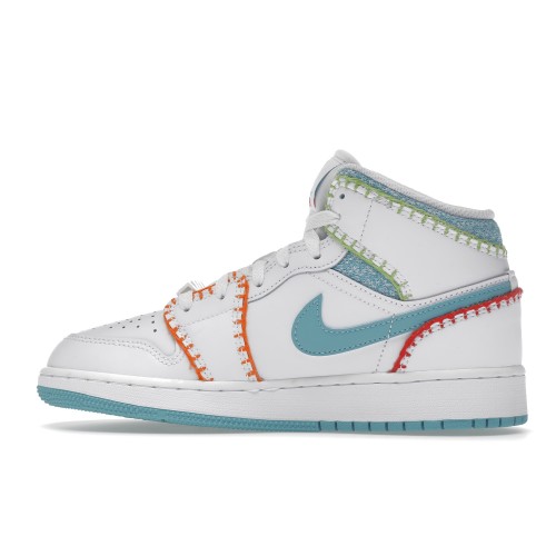 Кроссы Jordan 1 Mid Multi Knit (GS) - подростковая сетка размеров