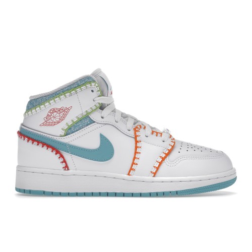 Кроссы Jordan 1 Mid Multi Knit (GS) - подростковая сетка размеров