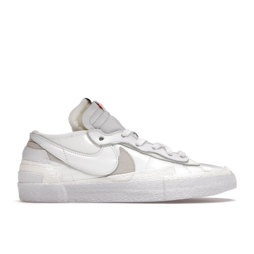 Кроссы Nike Blazer Low sacai White Patent Leather - мужская сетка размеров