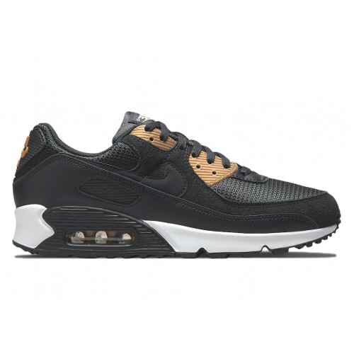 Кроссы Nike Air Max 90 Black Gold - мужская сетка размеров