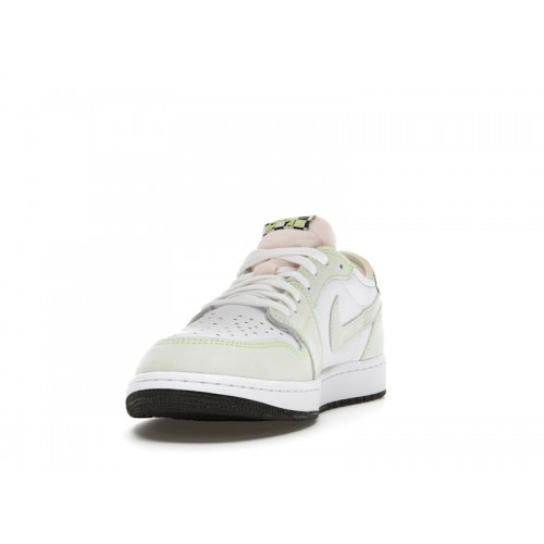 Кроссы Jordan 1 Retro Low White Ghost Green Black - мужская сетка размеров