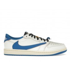 Кроссовки Jordan 1 Retro Low OG SP Fragment x Travis Scott Sail Military Blue