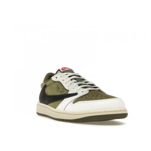 Кроссы Jordan 1 Retro Low OG SP Travis Scott Medium Olive - мужская сетка размеров