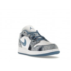 Подростковые Jordan 1 Low Washed Denim (GS)
