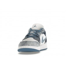 Подростковые Jordan 1 Low Washed Denim (GS)
