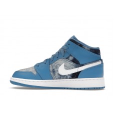 Подростковые Jordan 1 Mid Washed Denim (GS)