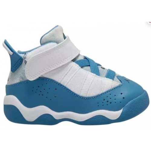 Air Jordan 6 Rings TD White Dutch Blue - детская сетка размеров