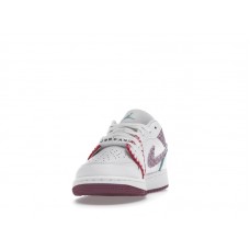 Подростковые Jordan 1 Low White Light Bordeaux (GS)