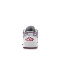 Подростковые Jordan 1 Low White Light Bordeaux (GS)