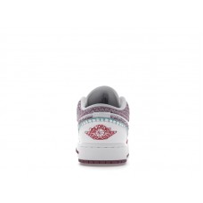 Подростковые Jordan 1 Low White Light Bordeaux (GS)