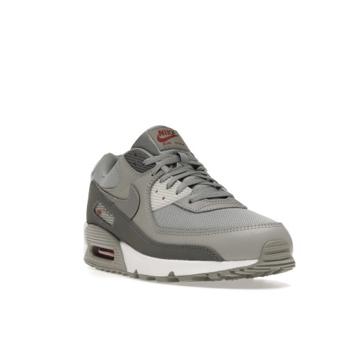 Кроссы Nike Air Max 90 Grey Red - мужская сетка размеров