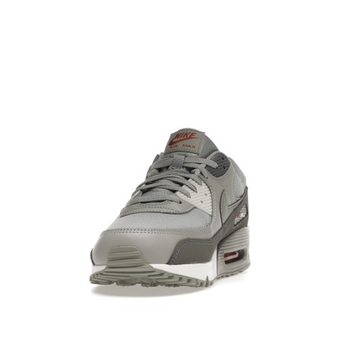 Кроссы Nike Air Max 90 Grey Red - мужская сетка размеров