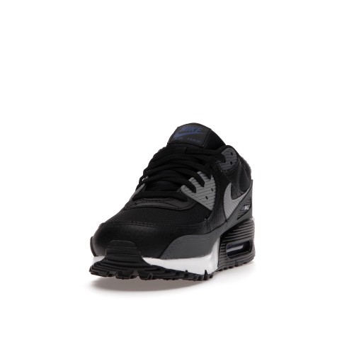 Кроссы Nike Air Max 90 Black Grey Blue - мужская сетка размеров