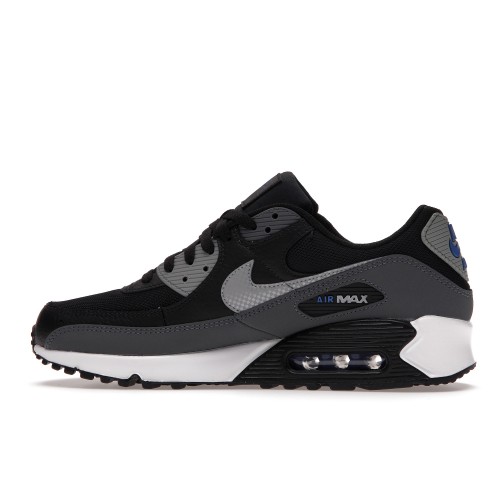 Кроссы Nike Air Max 90 Black Grey Blue - мужская сетка размеров