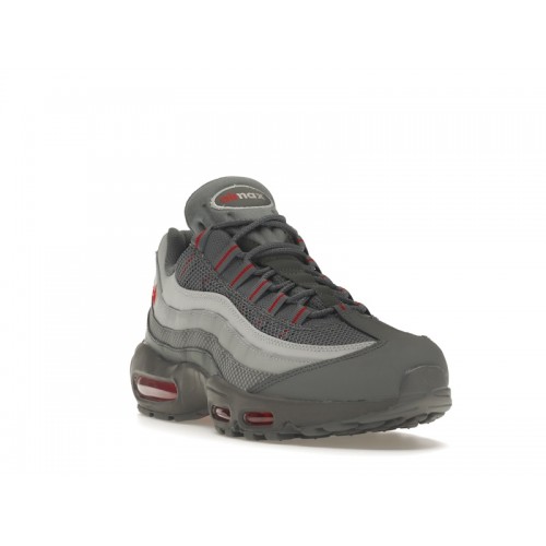 Кроссы Nike Air Max 95 Grey Red - мужская сетка размеров