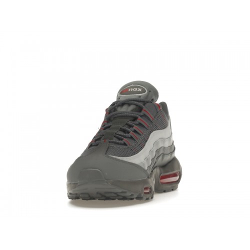 Кроссы Nike Air Max 95 Grey Red - мужская сетка размеров