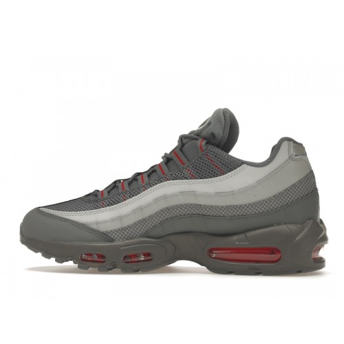 Кроссы Nike Air Max 95 Grey Red - мужская сетка размеров