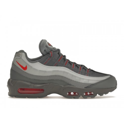 Кроссы Nike Air Max 95 Grey Red - мужская сетка размеров