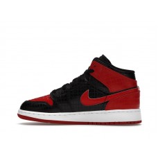 Подростковые Jordan 1 Mid Bred Text (GS)