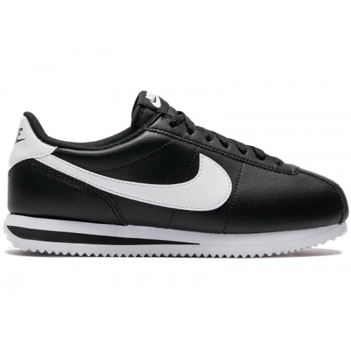 Кроссы Nike Cortez Leather Black White (W) - женская сетка размеров