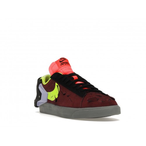 Кроссы Nike Blazer Low Acronym Night Maroon - мужская сетка размеров