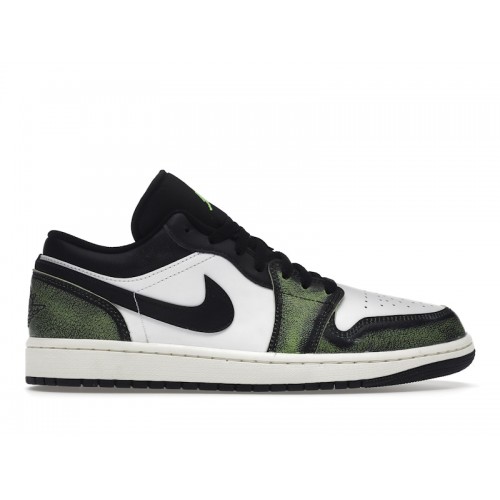Кроссы Jordan 1 Low Wear Away Electric Green - мужская сетка размеров