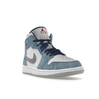 Jordan 1 Mid French Blue Fire Red