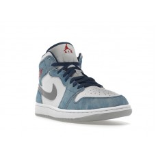 Jordan 1 Mid French Blue Fire Red