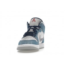 Jordan 1 Mid French Blue Fire Red