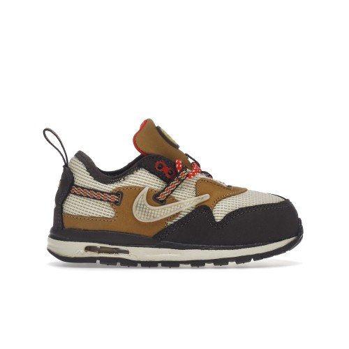 Кроссы Nike Air Max 1 Travis Scott Cactus Jack Baroque Brown (TD) - детская сетка размеров